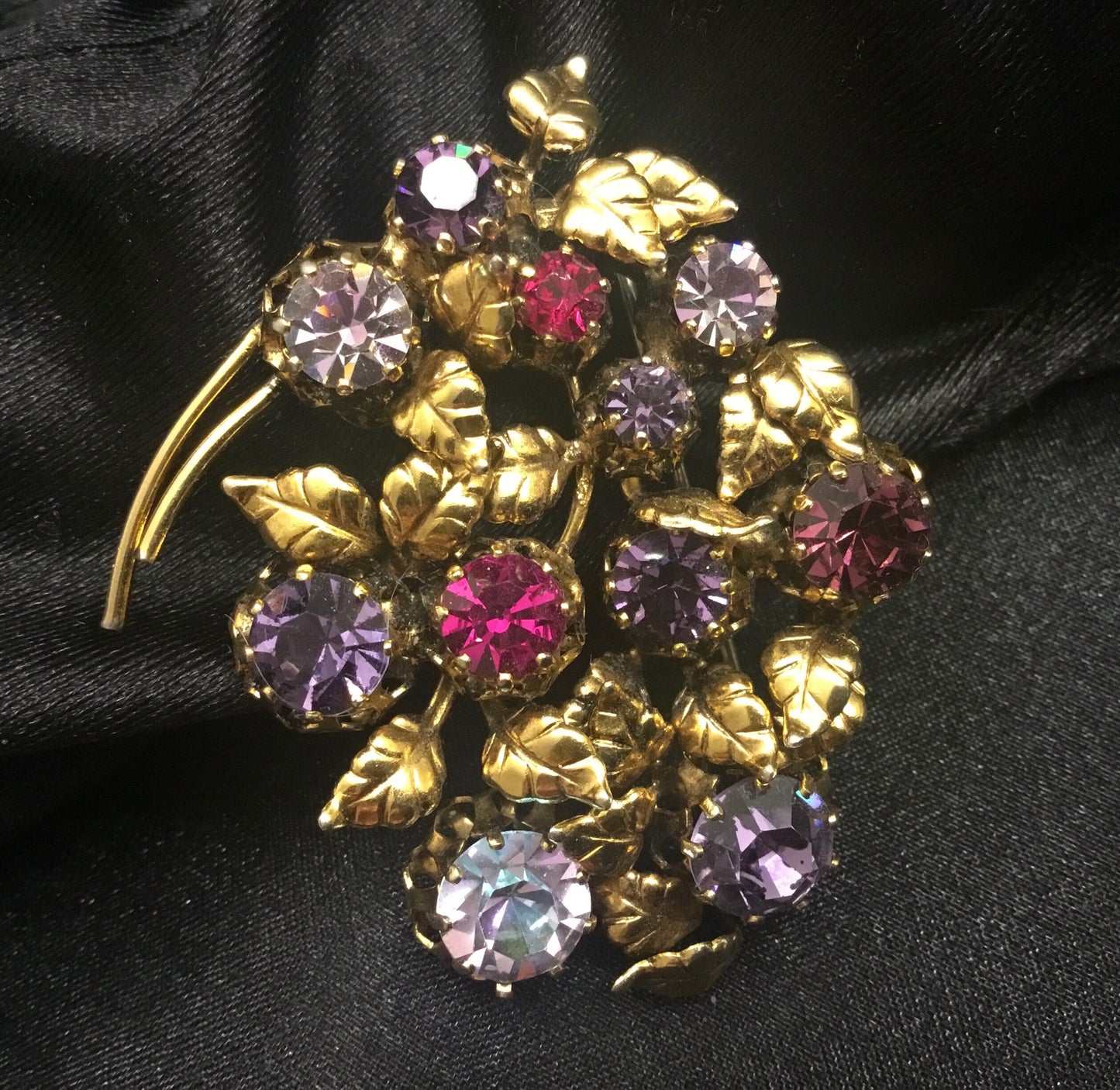 Vintage Brooch Austrian Crystal Rhinestone Pin Unique Vintage Gift