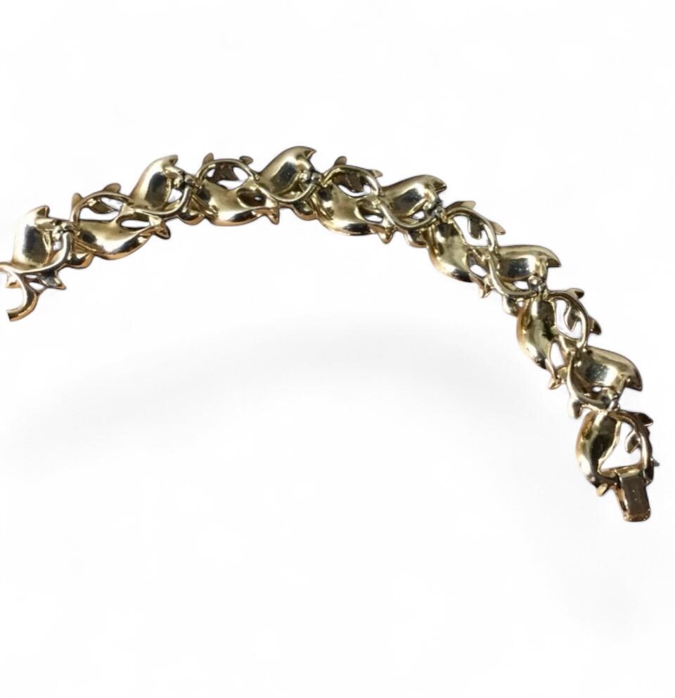 Signed Lisner Gold Tone Floral Demi Parure 1950’s