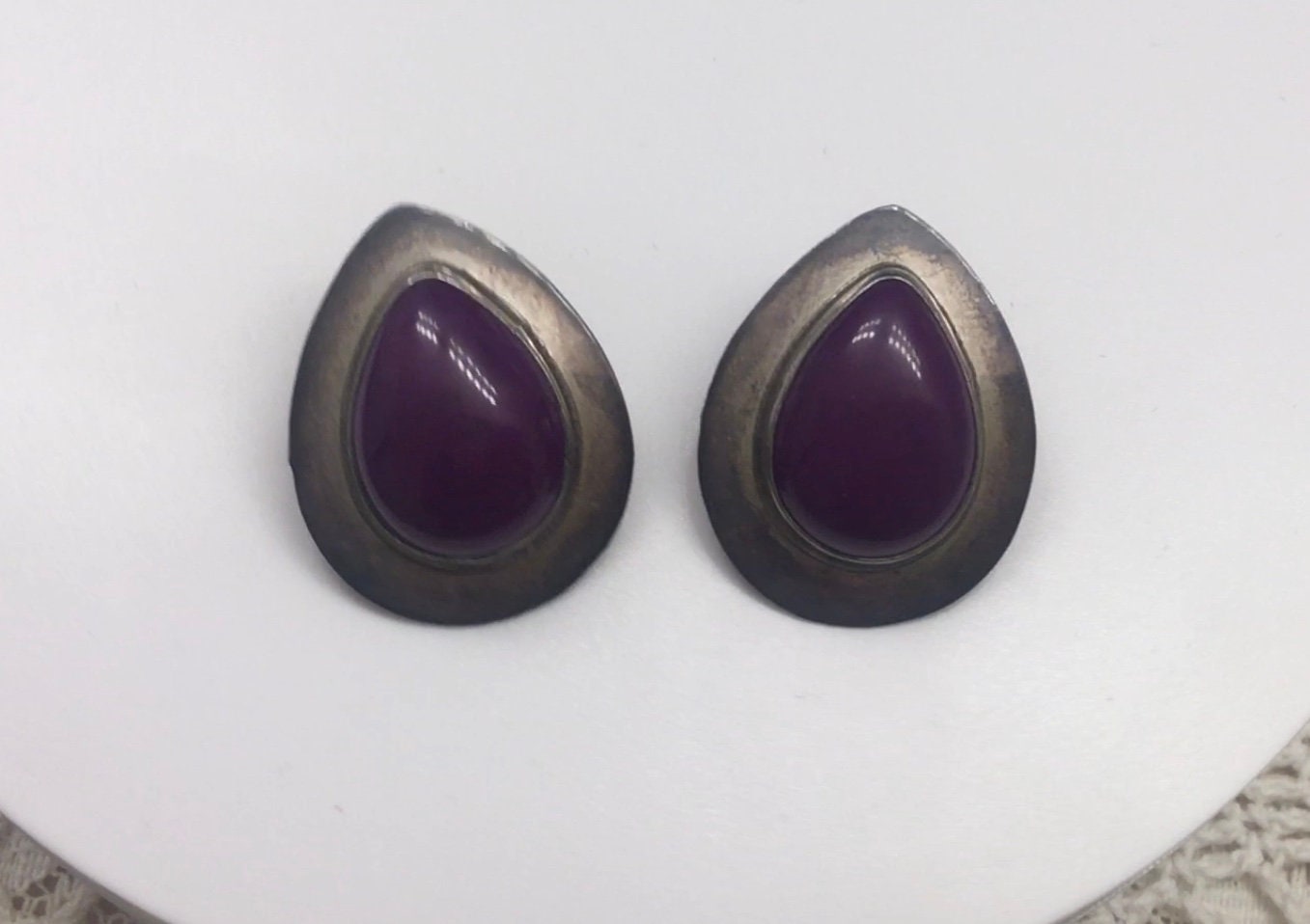 Vintage Native American Sterling sugilite earrings