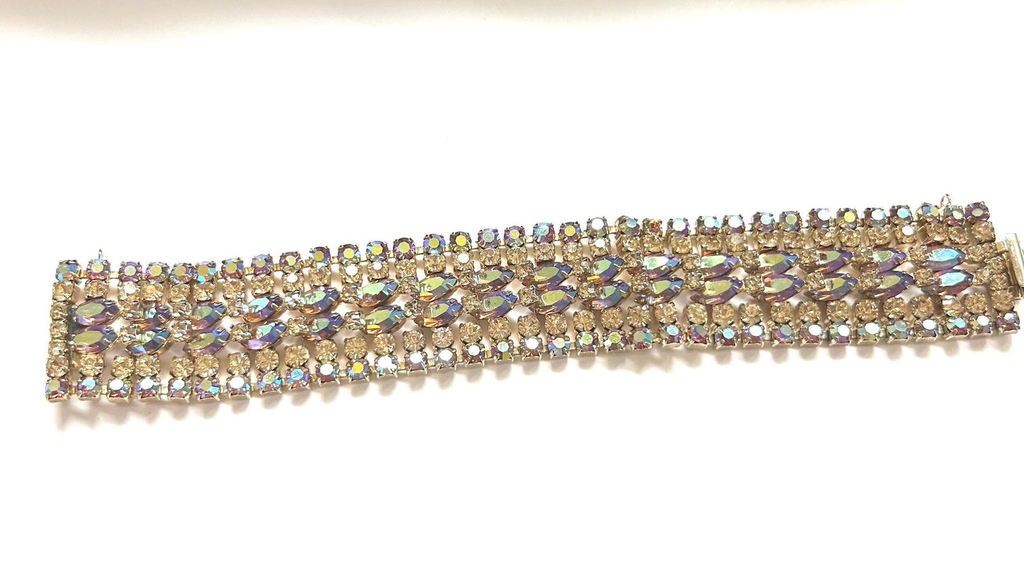 Elegant Charm: Signed SHERMAN Wide Bracelet