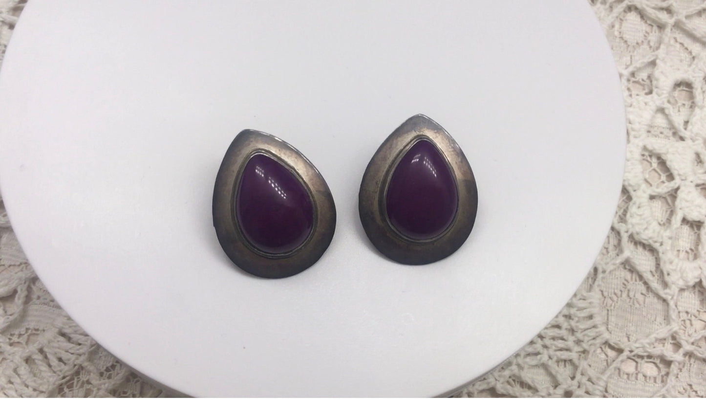 Vintage Native American Sterling sugilite earrings