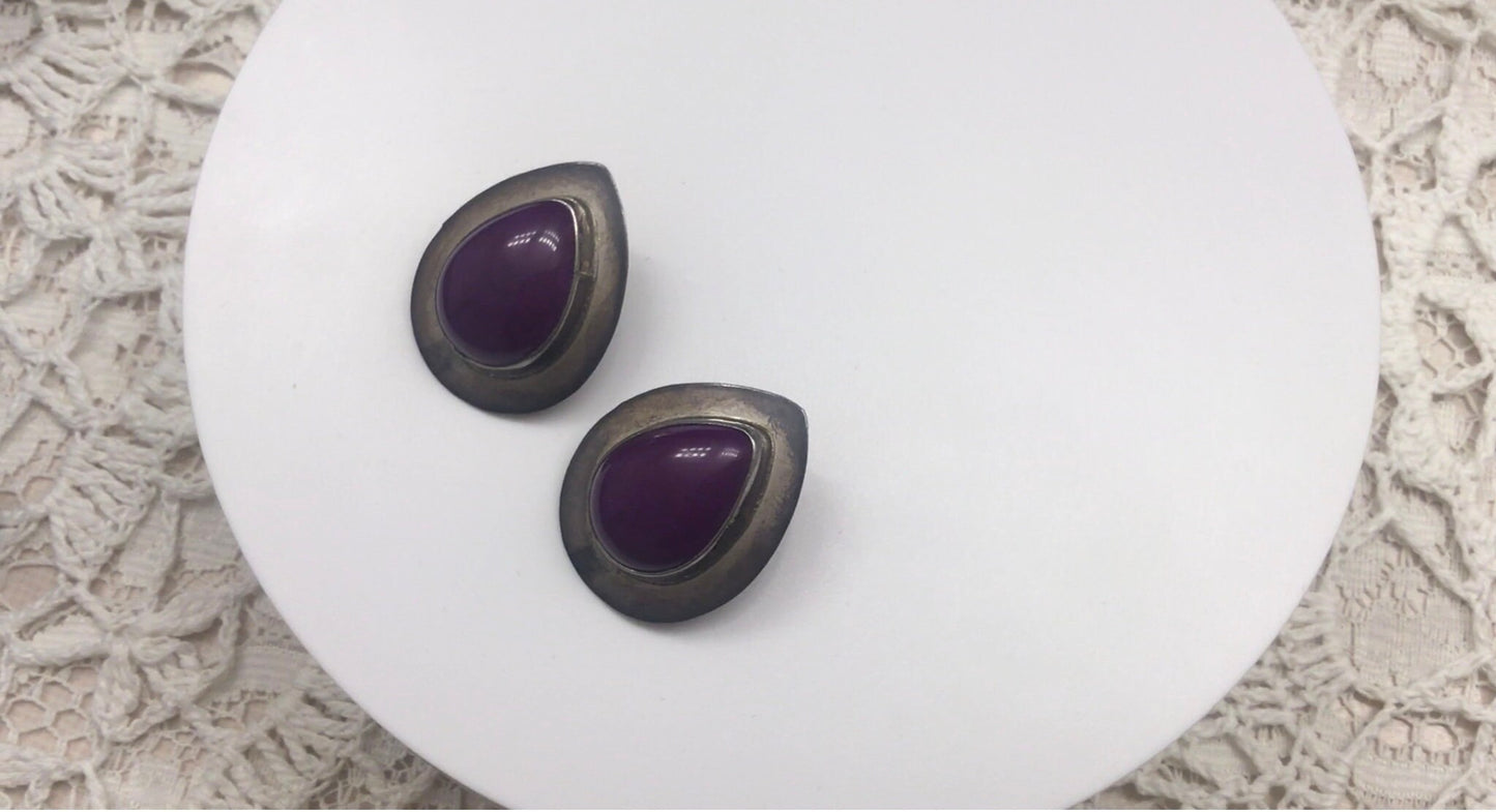 Vintage Native American Sterling sugilite earrings