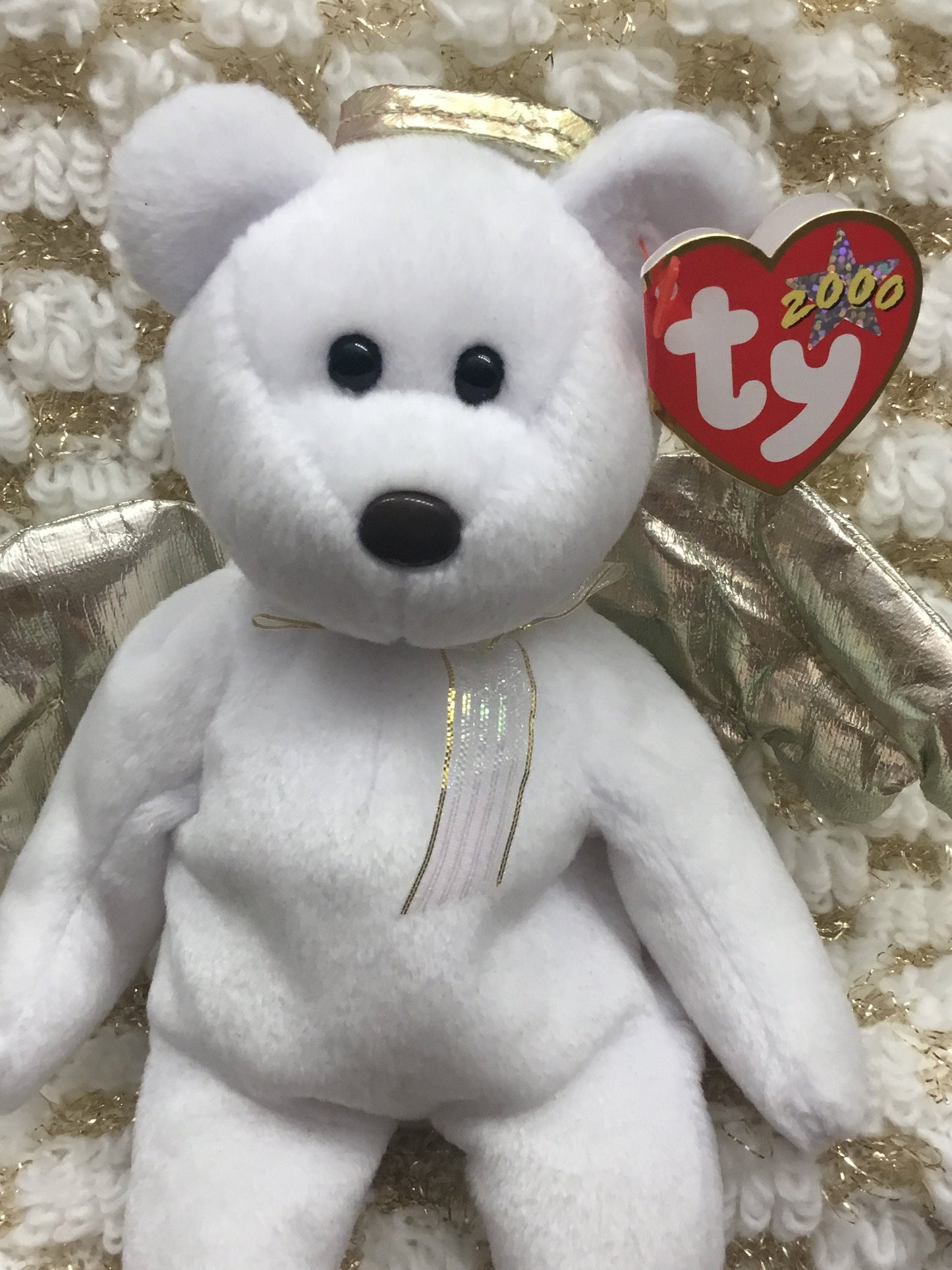 Rare Halo Angel Bear ,Ty Beanie Baby 1998 With Tags