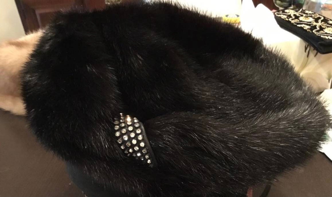 Vintage Black Mink Fur Women 60s Andre Canada Med