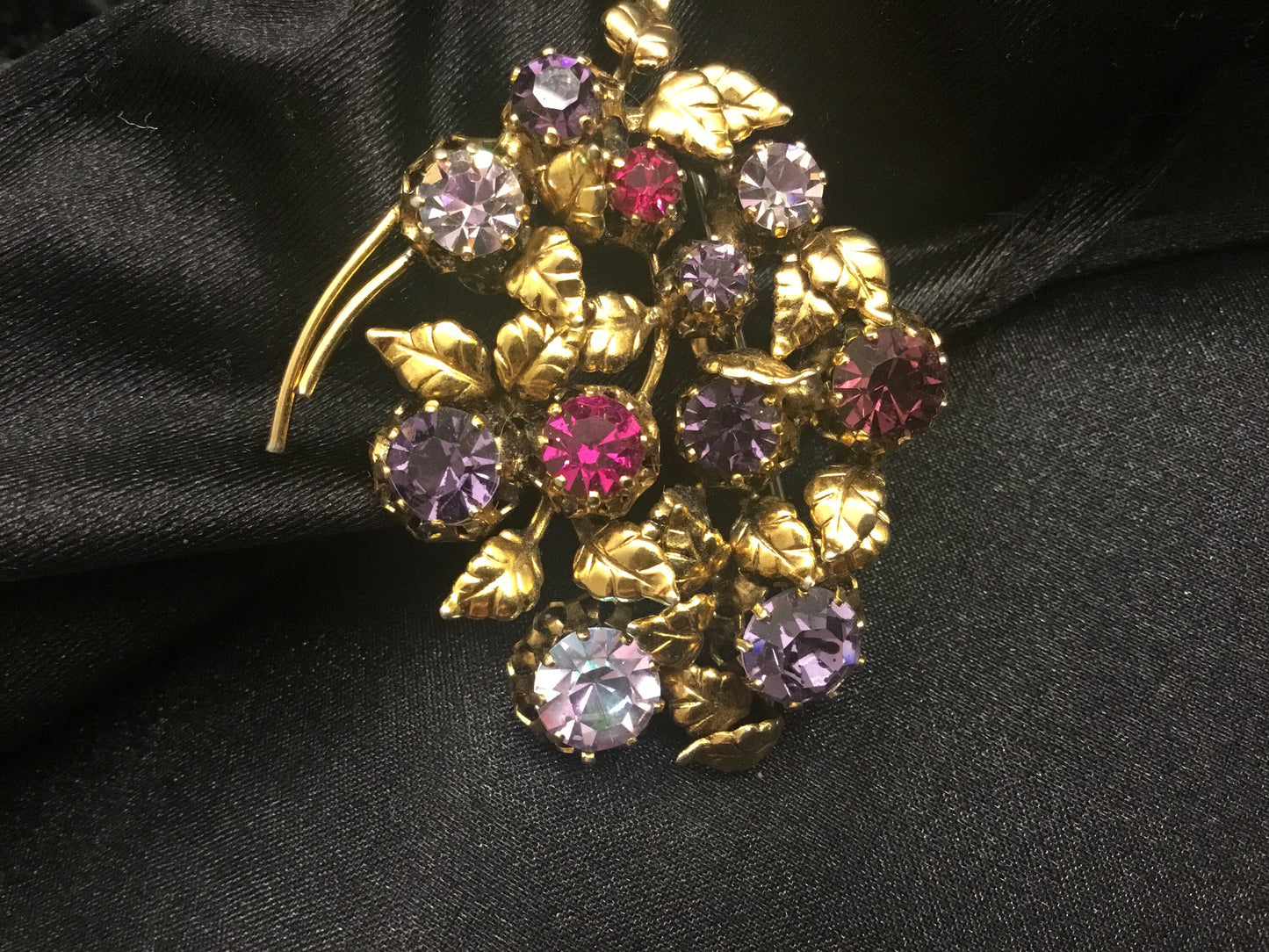 Vintage Brooch Austrian Crystal Rhinestone Pin Unique Vintage Gift