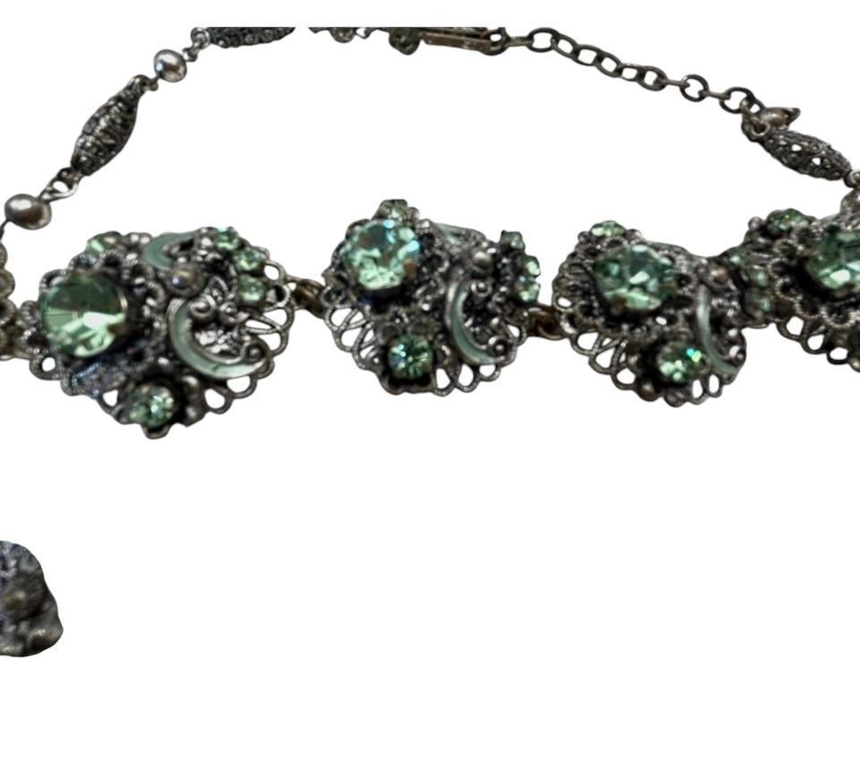 West German Vintage Art Deco Necklace and Bracelet Set