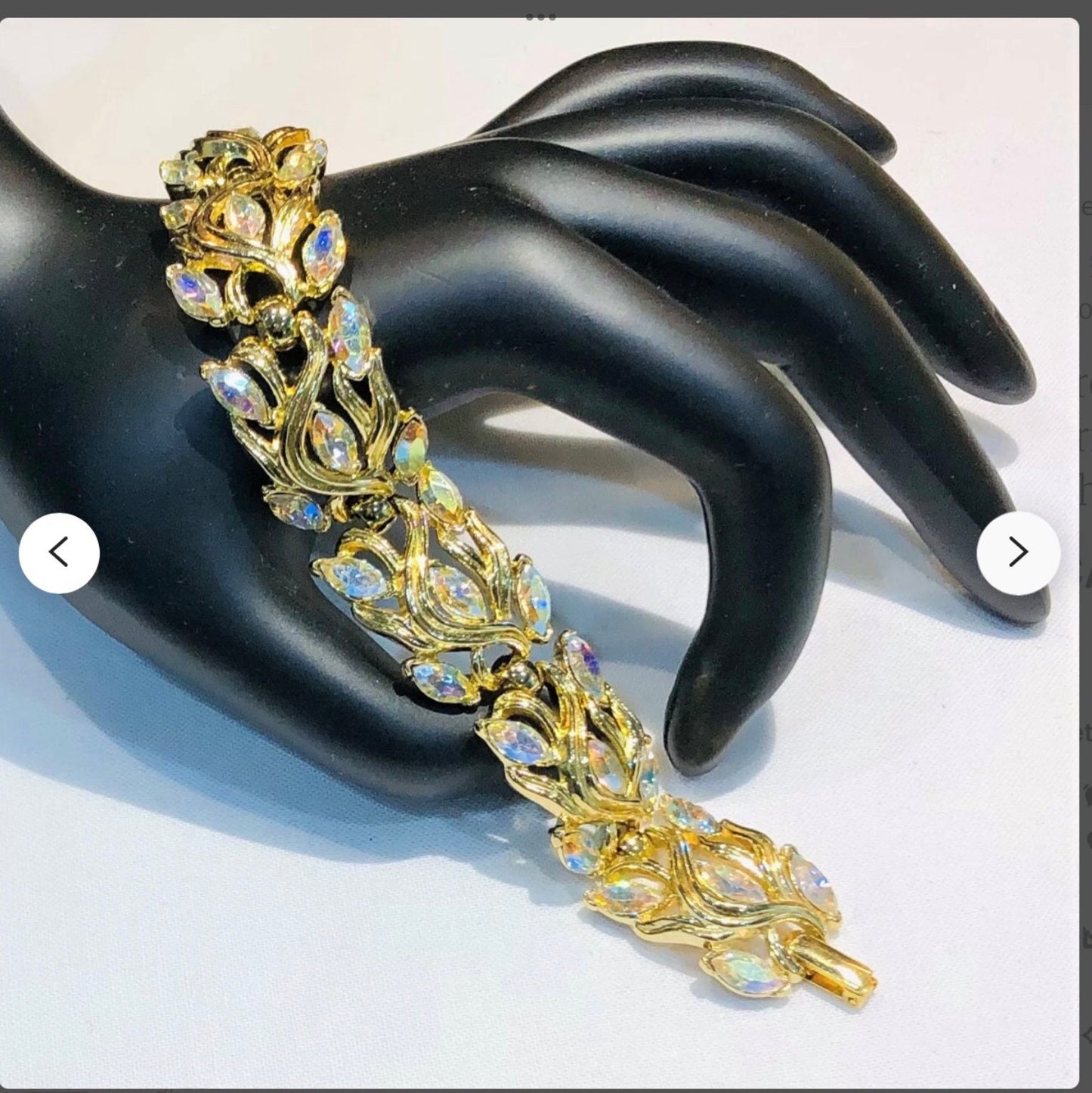 Glamorous Crown Trifari Marquise Crystal Demi-parure/Necklace and Bracelet Set ,Circa 1960s