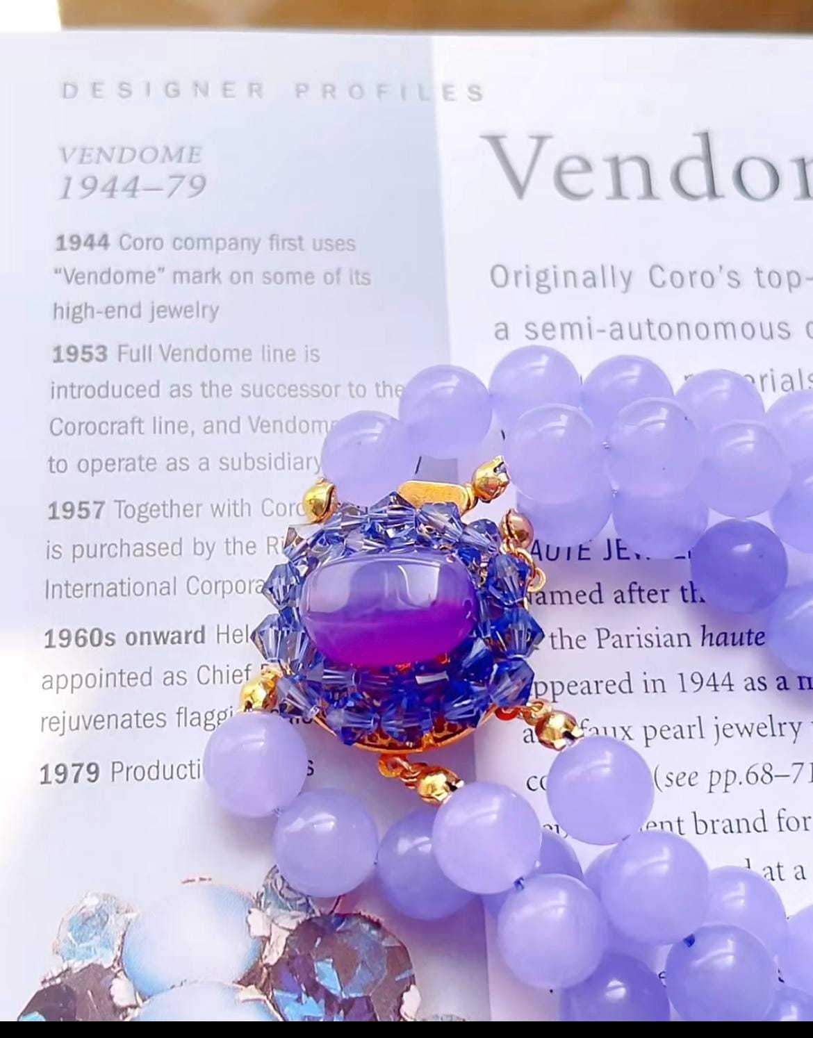 Vintage Natural Chalcedony Bead Estate Jewelry Necklace - Made in France, Circa 1950