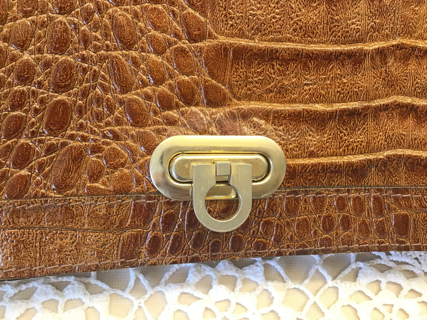 Vintage Veneto Reptile Skin Satchel - Made in Italy