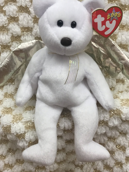 Rare Halo Angel Bear ,Ty Beanie Baby 1998 With Tags