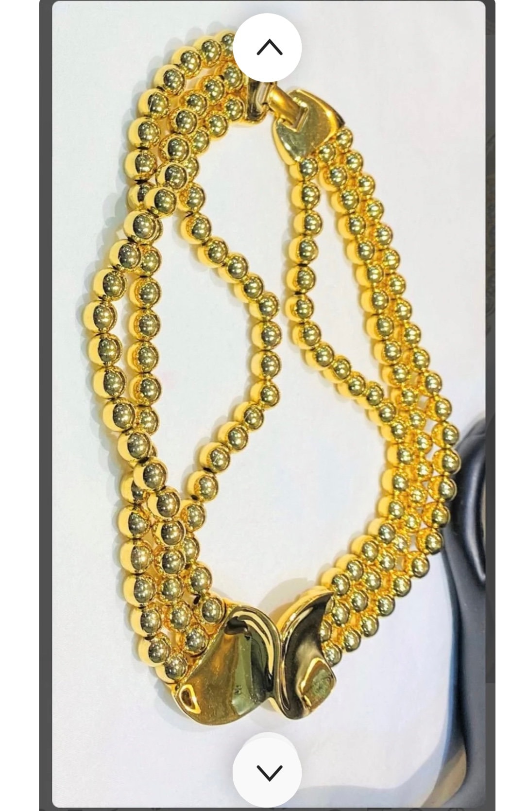 Superb Heavy NAPIER BOW  Gold Metal Bib Collar Choker Necklace