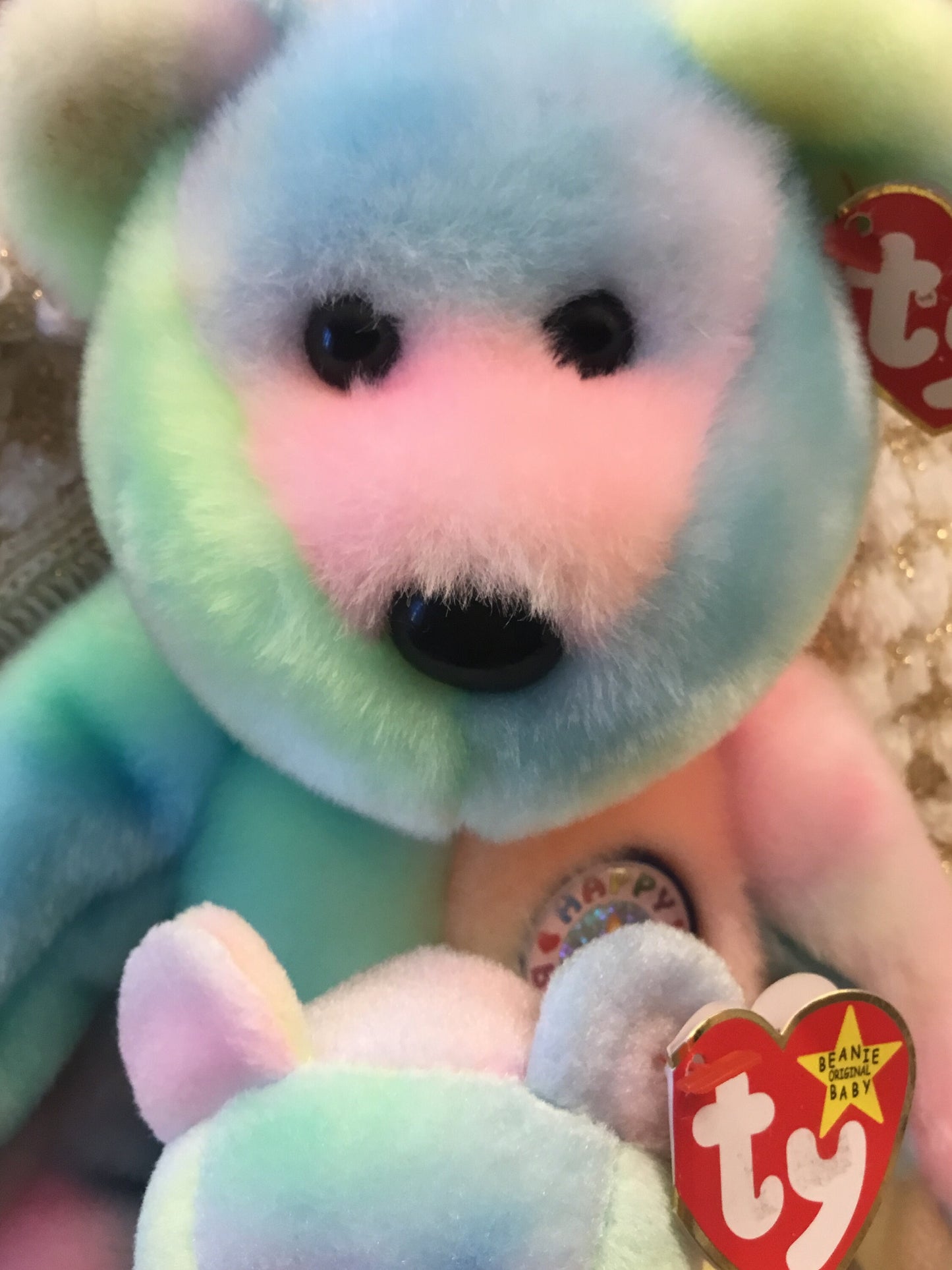 14- inch Birthday TY 1999 Bear and 8.5 inches TY birthday Bear Plush