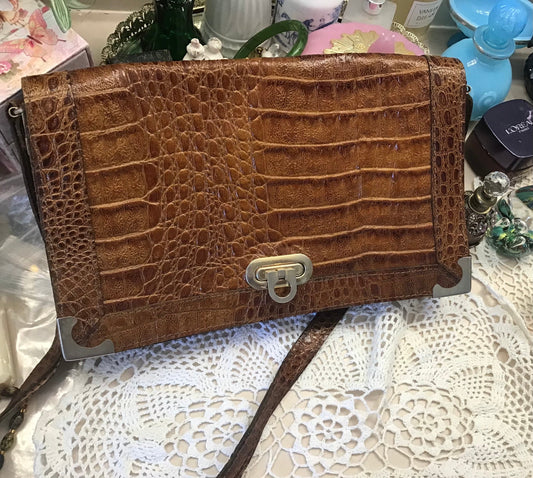 Vintage Veneto Reptile Skin Satchel - Made in Italy