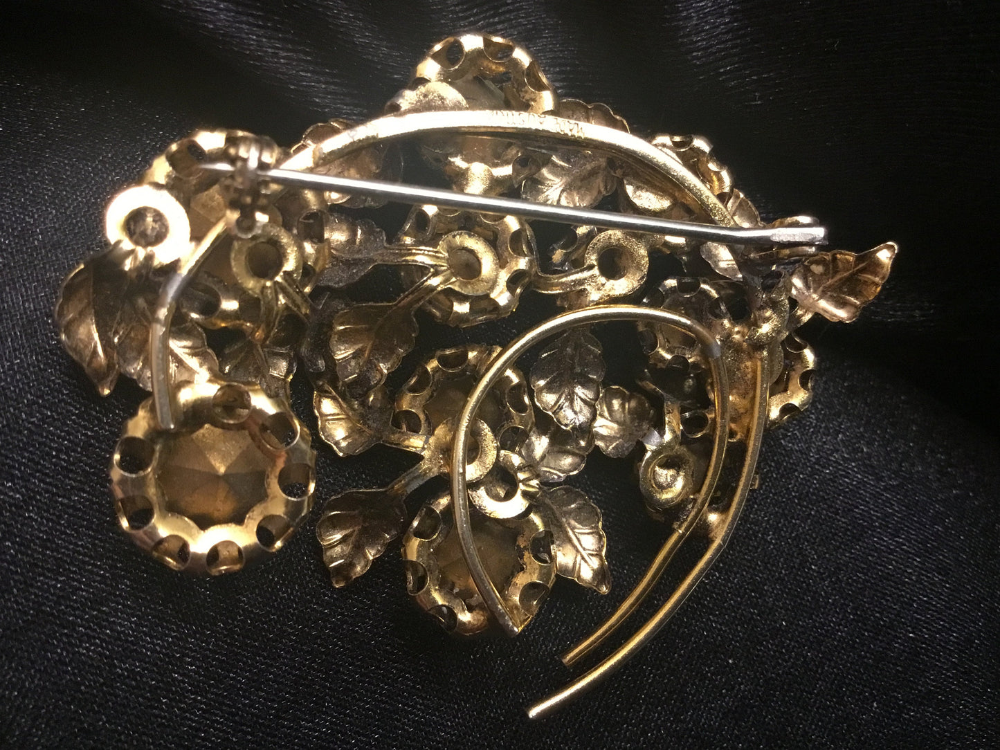 Vintage Brooch Austrian Crystal Rhinestone Pin Unique Vintage Gift