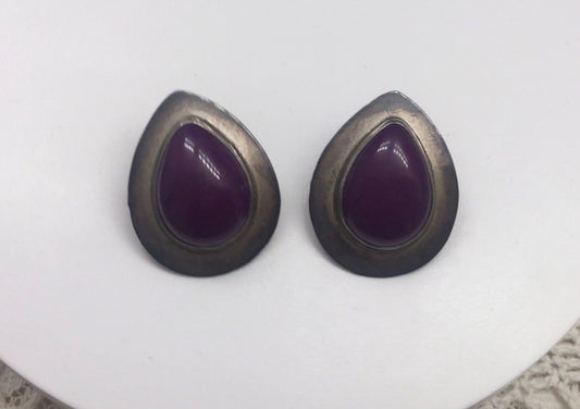 Vintage Native American Sterling sugilite earrings
