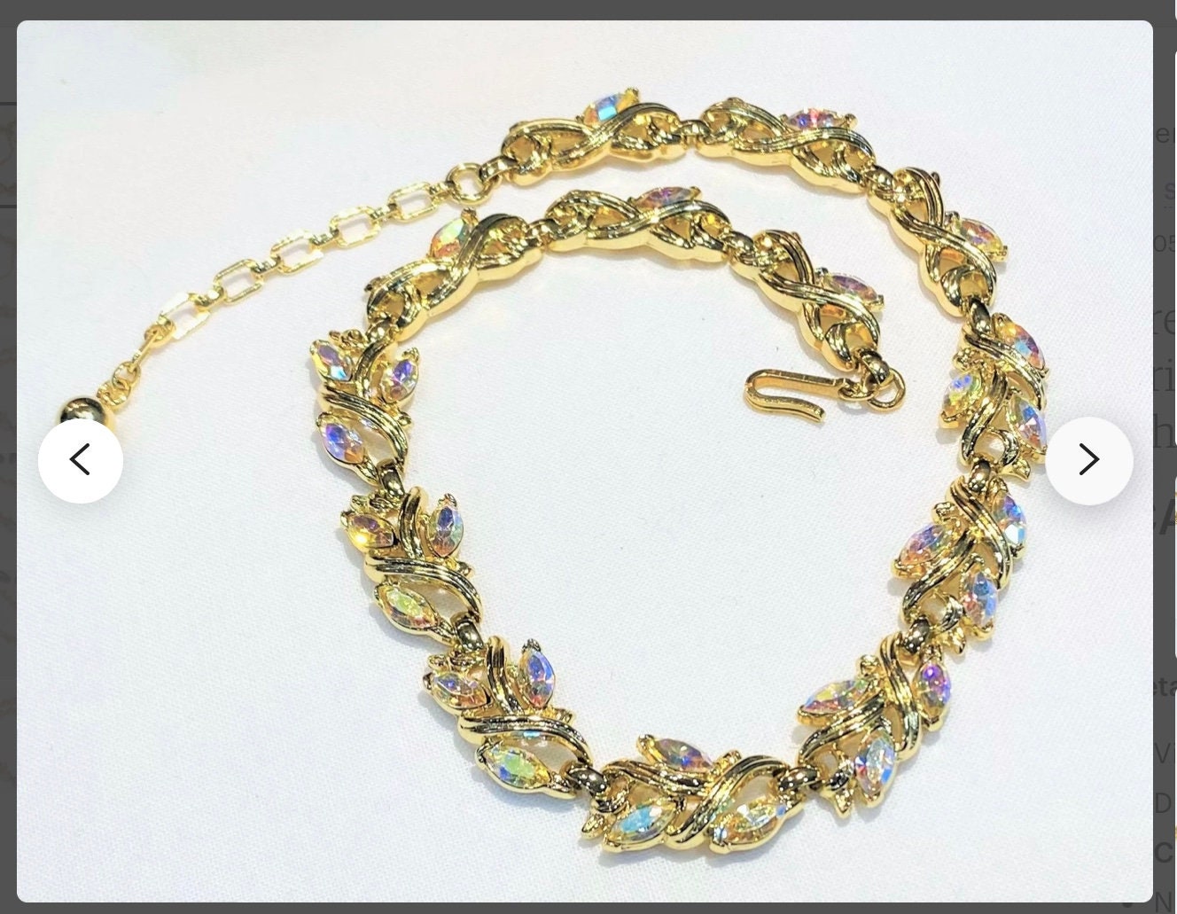 Wonderful Vintage Crown Trifari Marquise AB Rhinestone Suite
