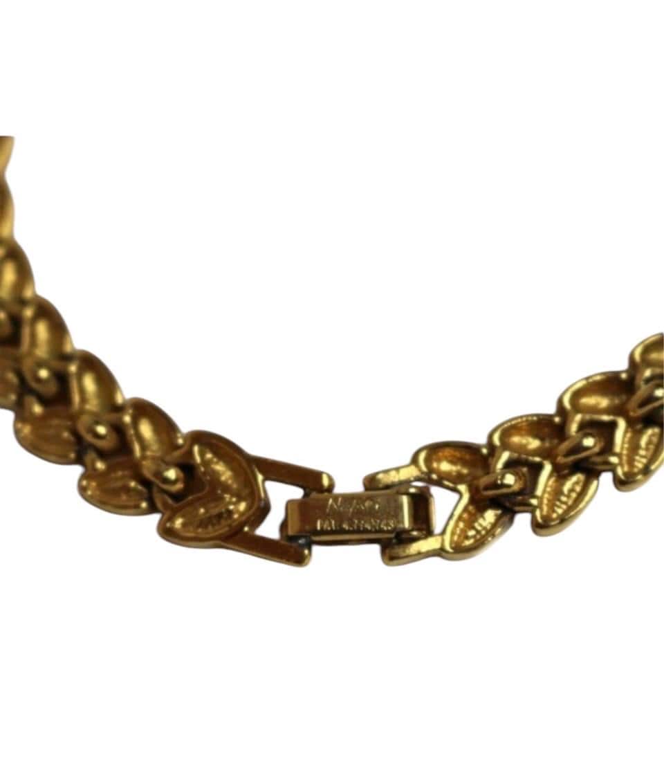 NAPIER Gold Plated floral chain with Rhinestones n