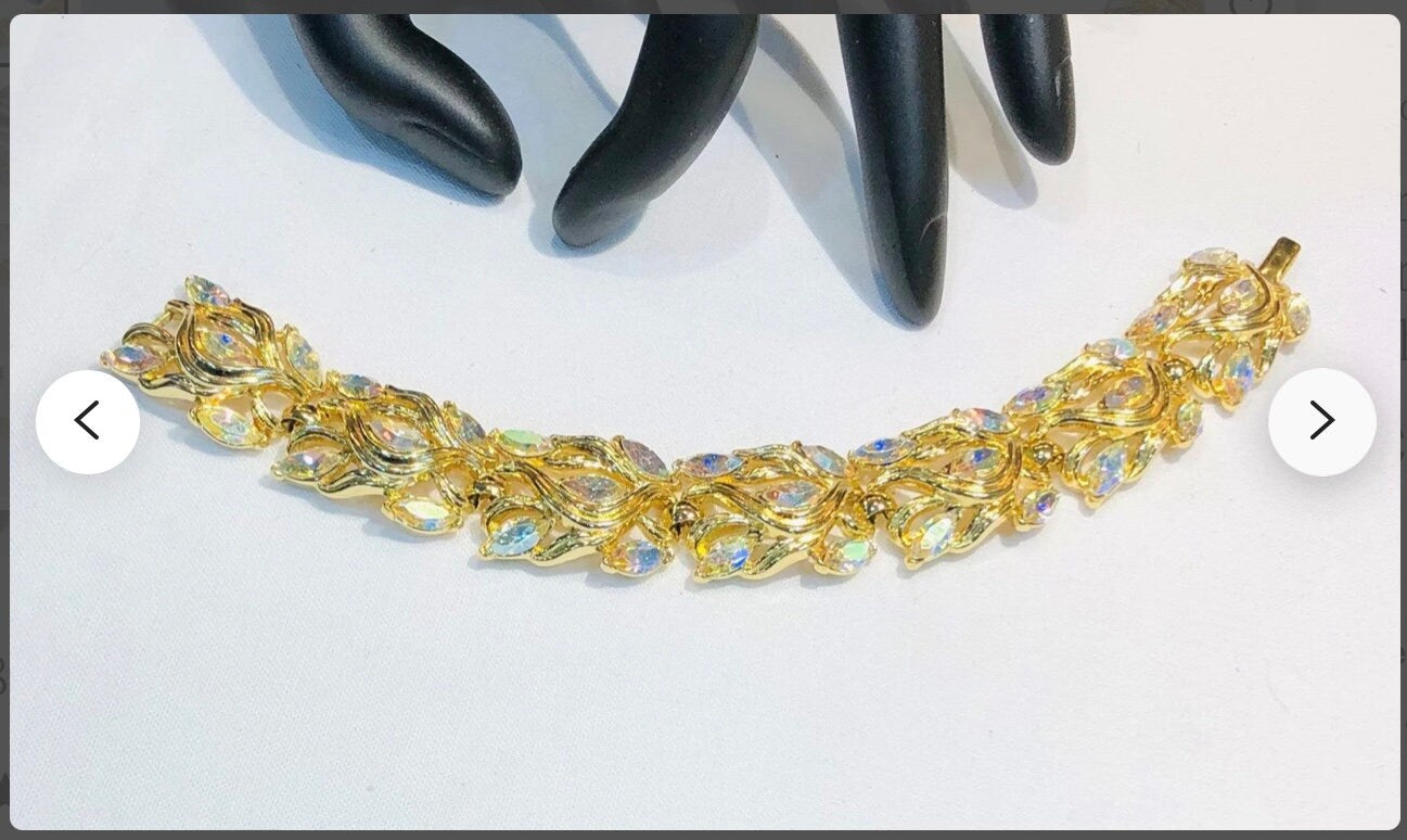 Wonderful Vintage Crown Trifari Marquise AB Rhinestone Suite