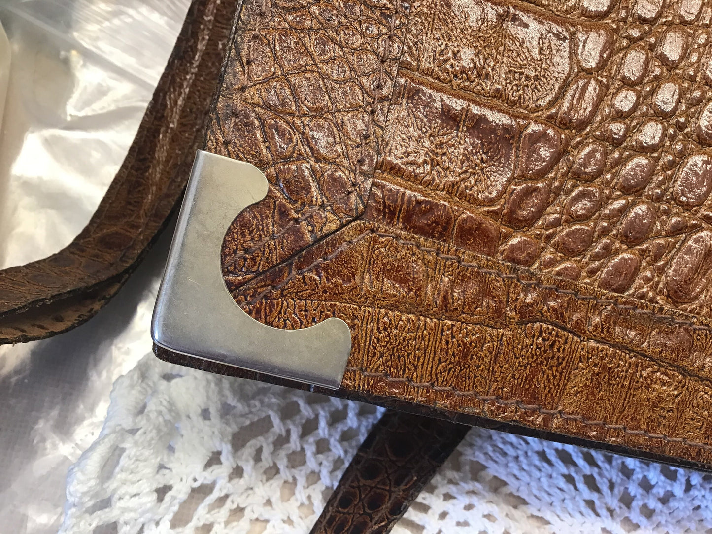 Vintage Veneto Reptile Skin Satchel - Made in Italy