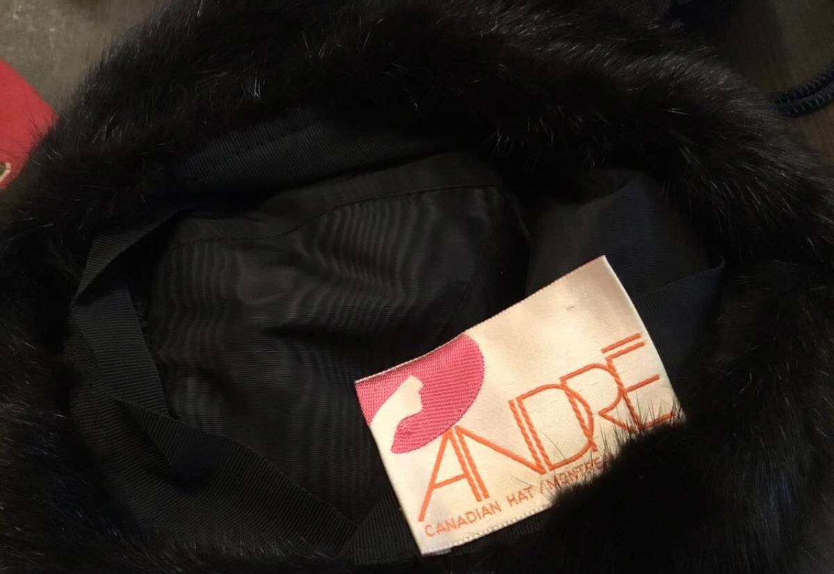 Vintage Black Mink Fur Women 60s Andre Canada Med