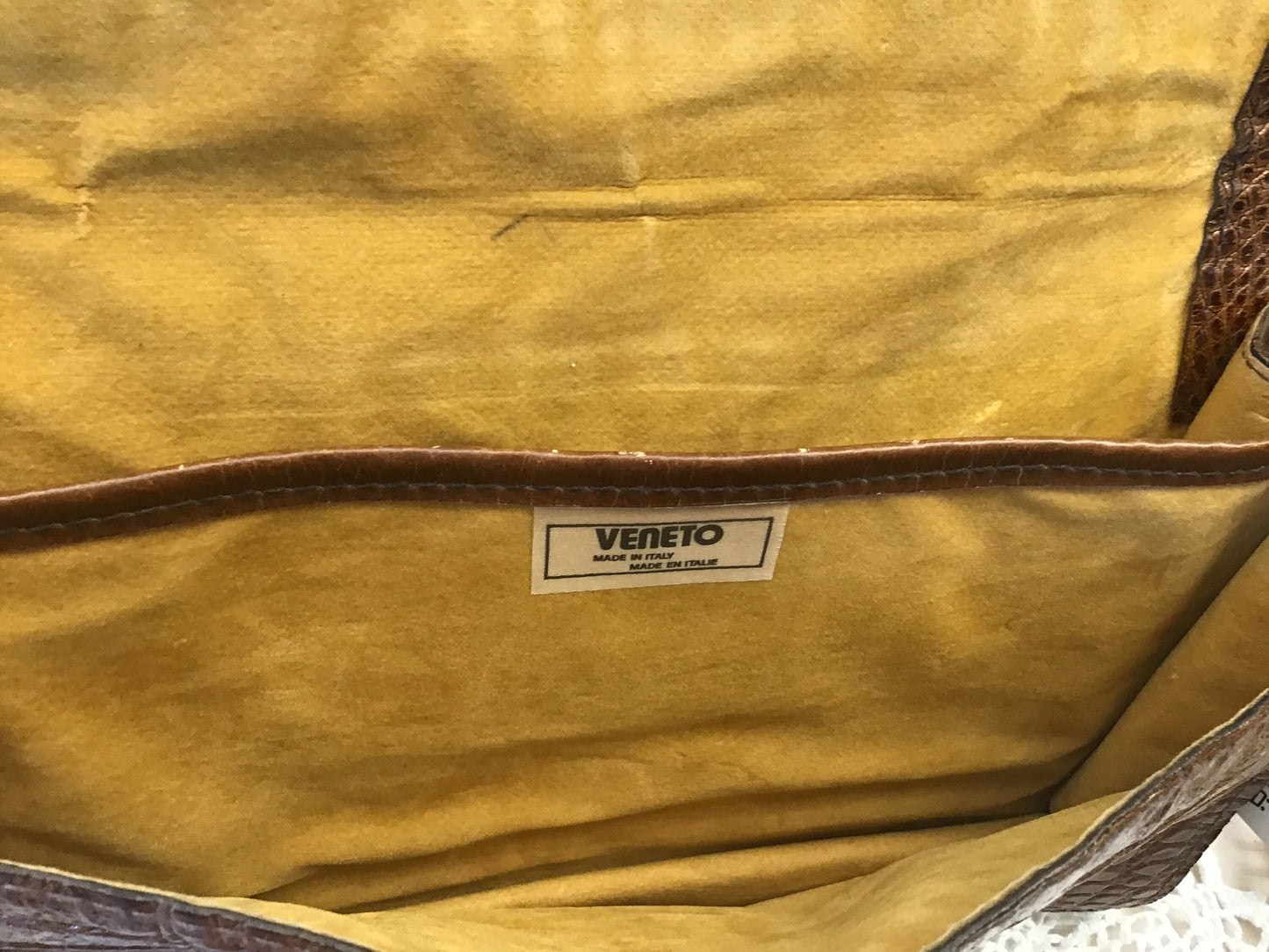 Vintage Veneto Reptile Skin Satchel - Made in Italy