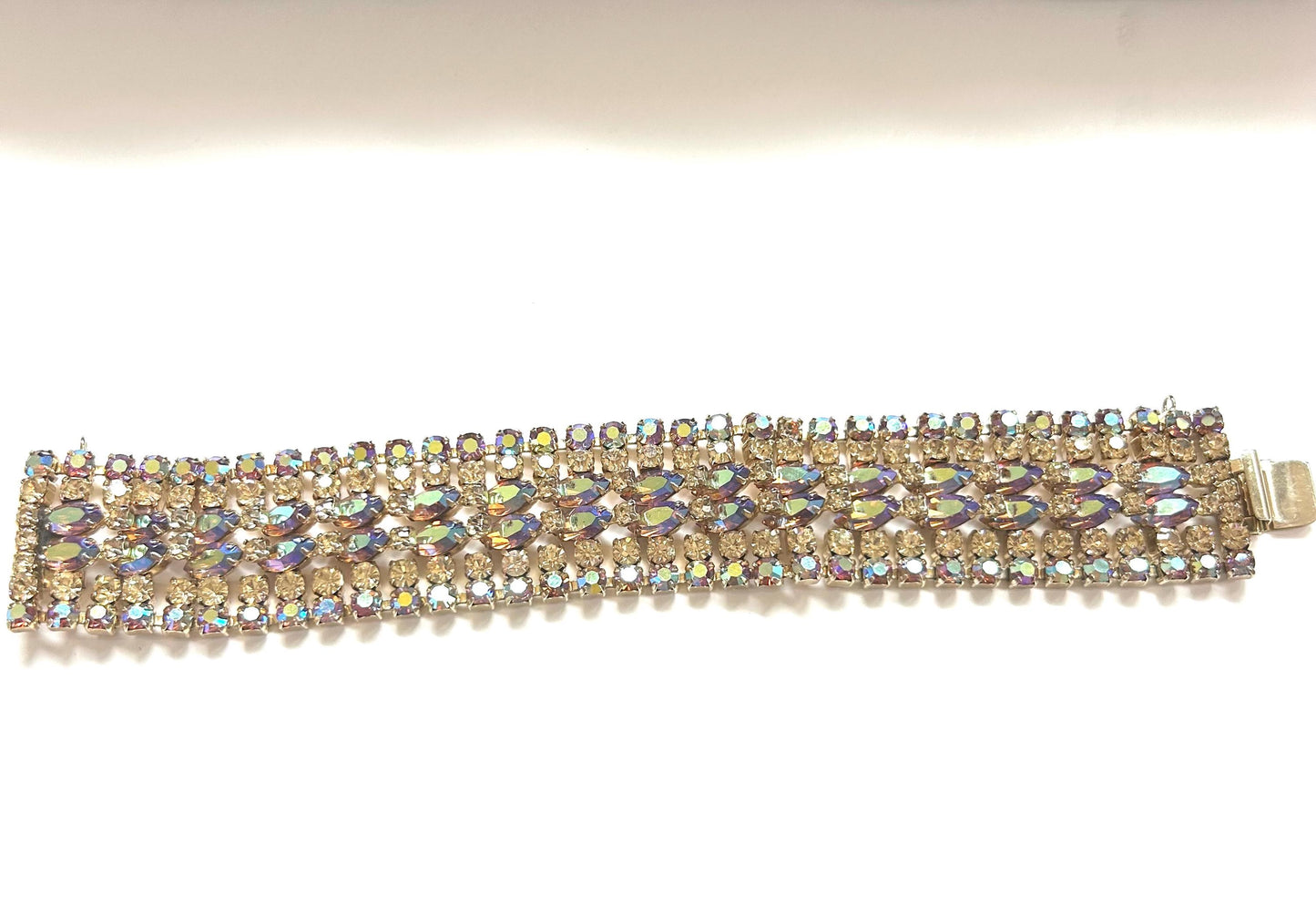Elegant Charm: Signed SHERMAN Wide Bracelet