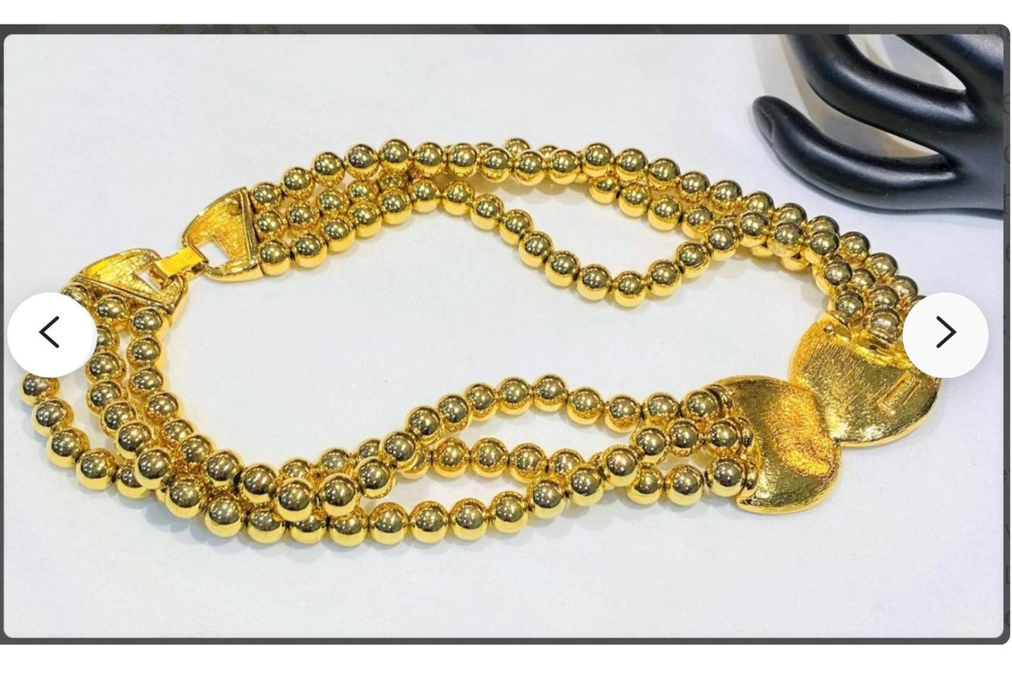 Superb Heavy NAPIER BOW  Gold Metal Bib Collar Choker Necklace