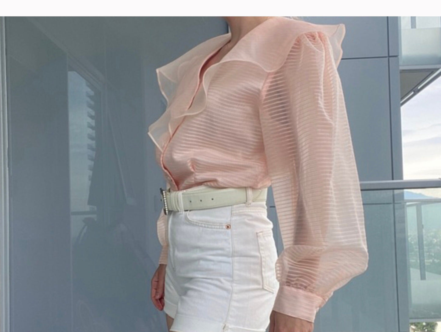Vintage 1950s Pink Blouse, 50s Pink Blouse,M