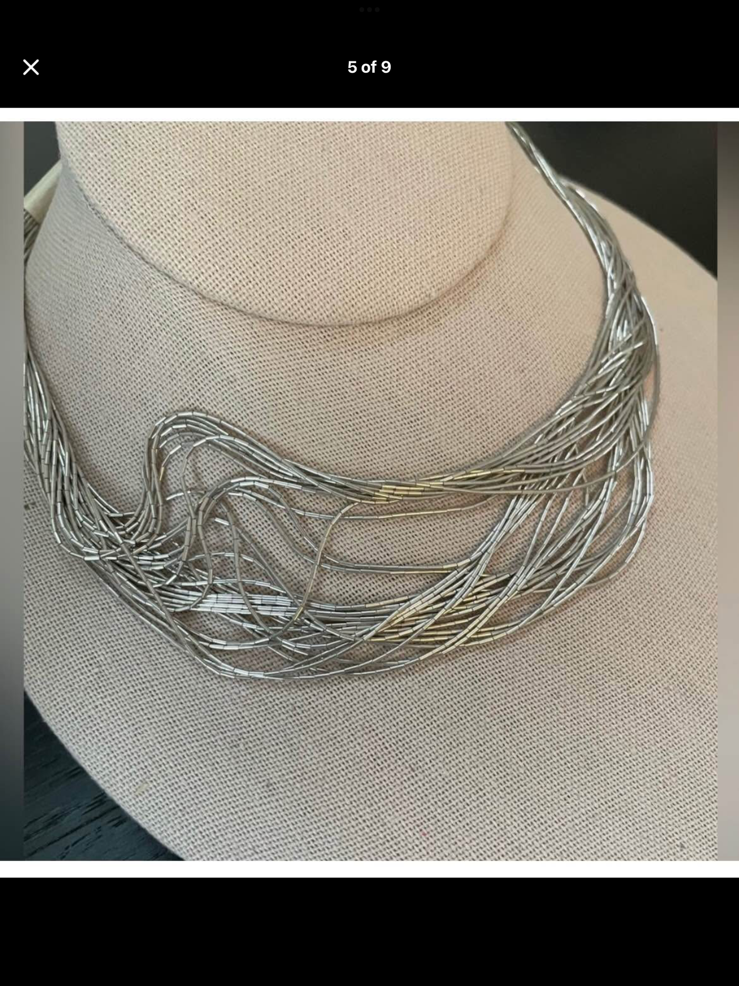 ❤️ **Vintage 30 Strand Rare Navajo Liquid Silver Chain Sterling Silver 15” Collar Necklace**