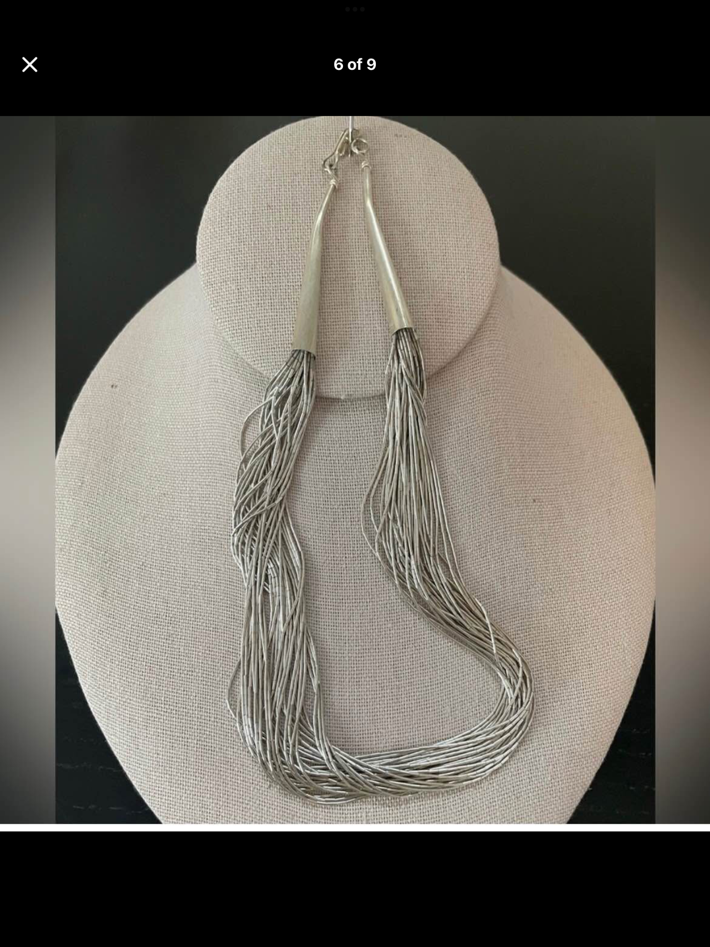 ❤️ **Vintage 30 Strand Rare Navajo Liquid Silver Chain Sterling Silver 15” Collar Necklace**