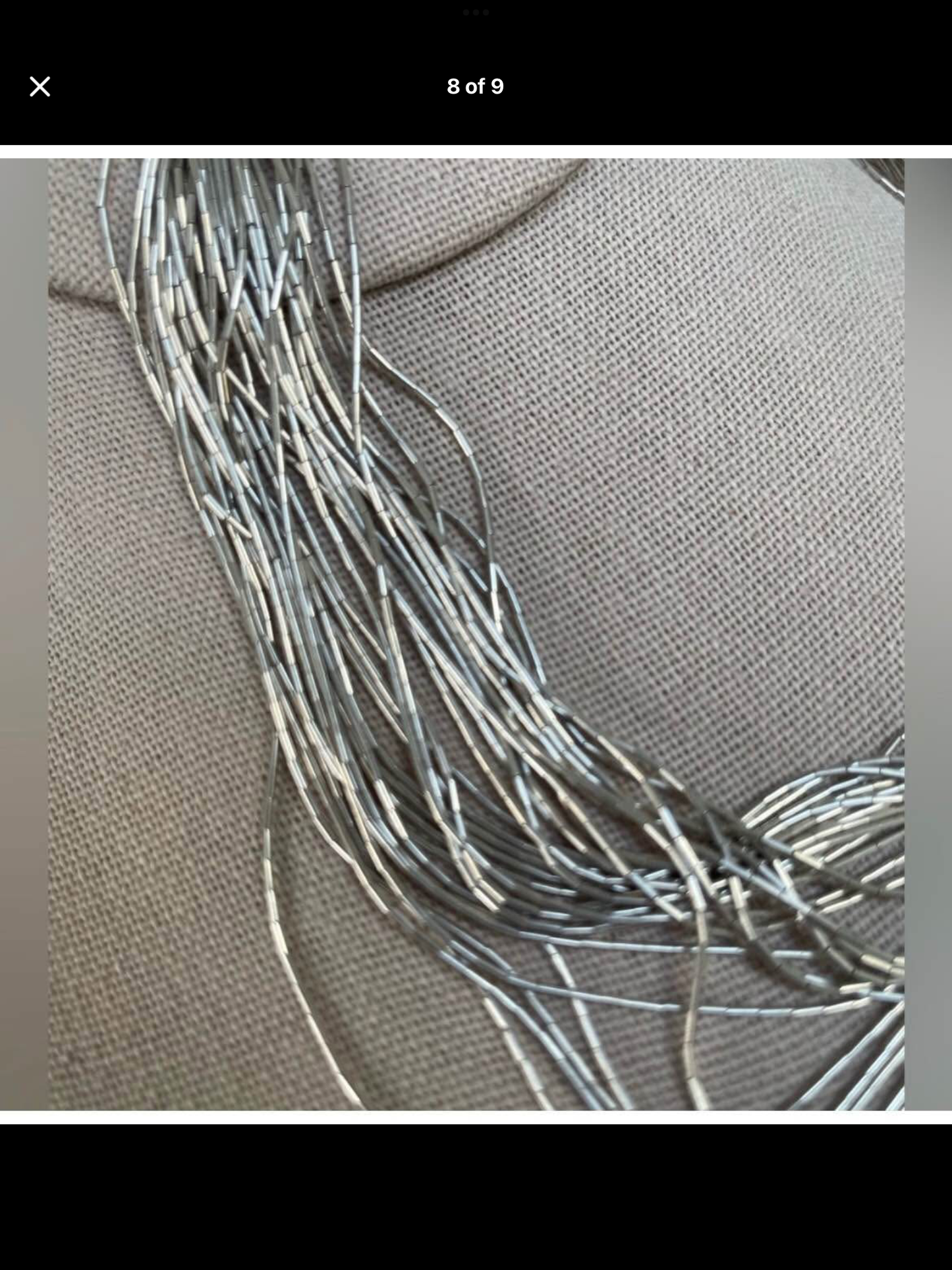 ❤️ **Vintage 30 Strand Rare Navajo Liquid Silver Chain Sterling Silver 15” Collar Necklace**
