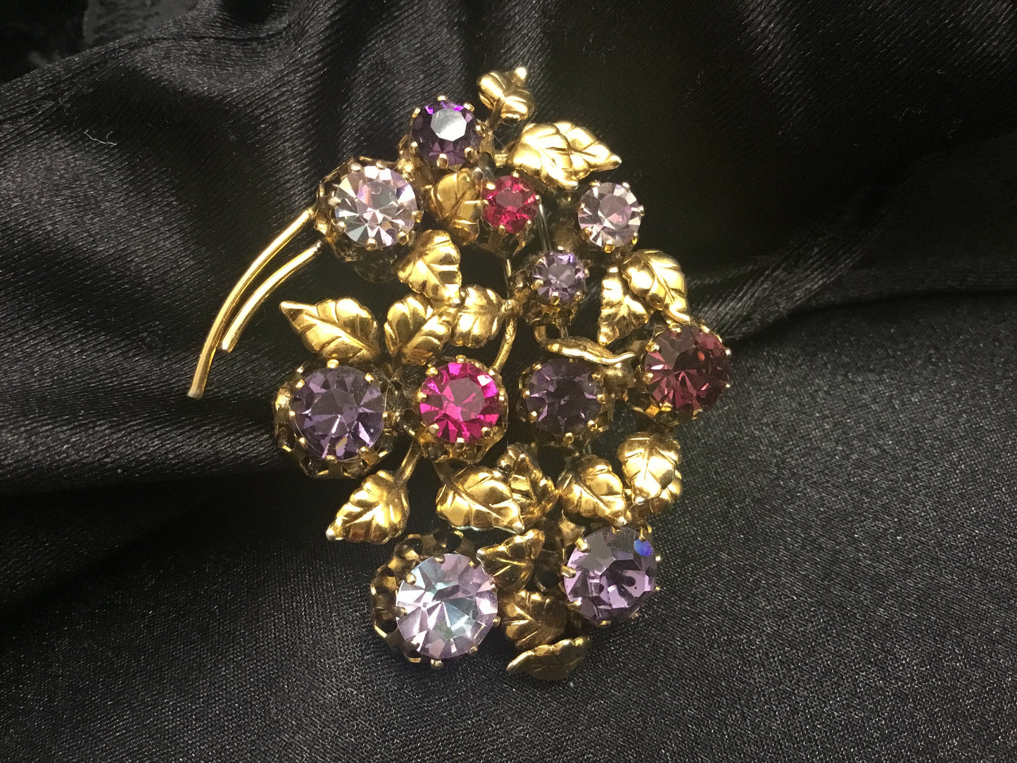 Vintage Brooch Austrian Crystal Rhinestone Pin Unique Vintage Gift