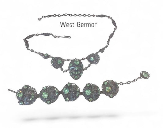 West German Vintage Art Deco Necklace and Bracelet Set