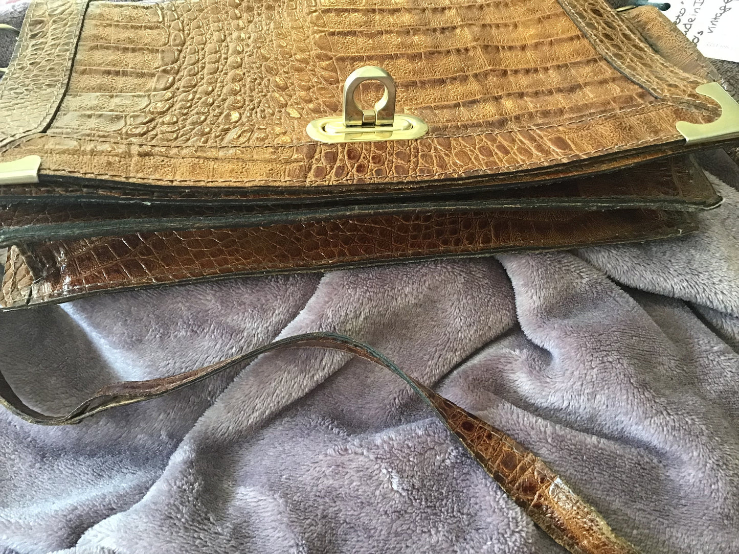 Vintage Veneto Reptile Skin Satchel - Made in Italy
