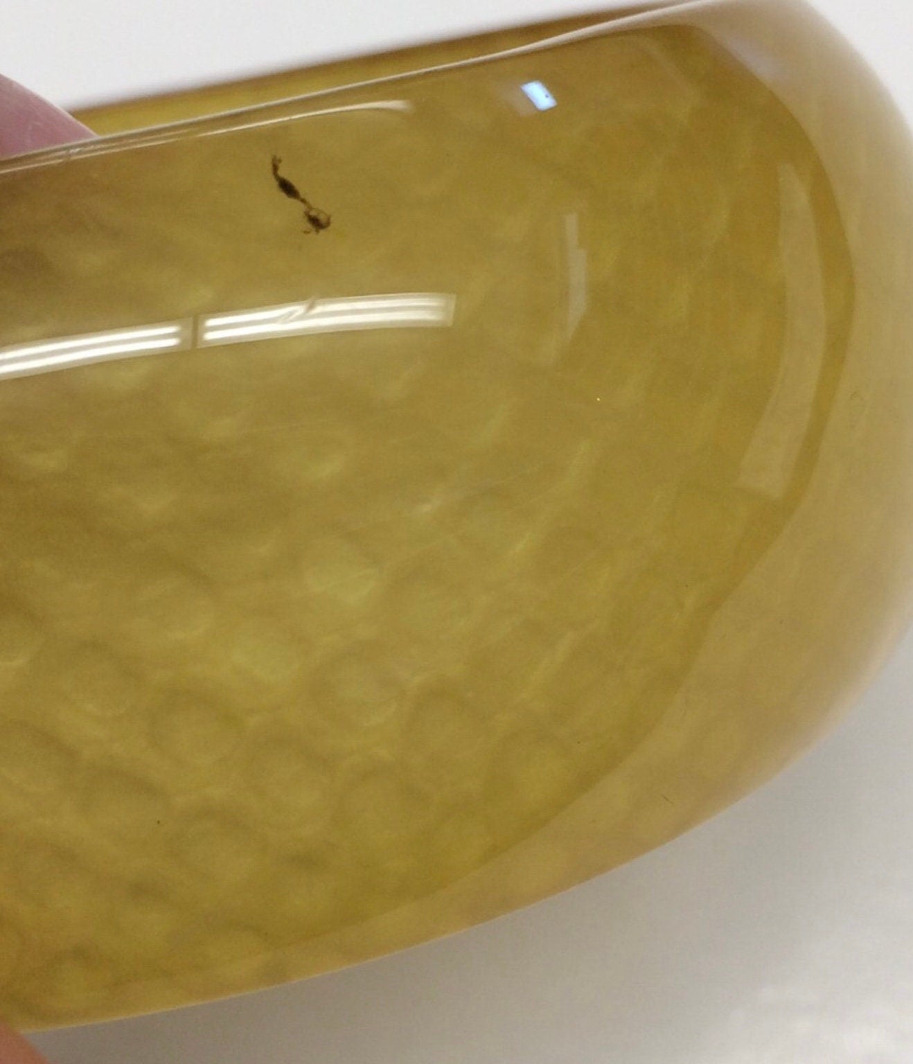 1960 Apple Juice BAKELITE ?semi transparent with a snakelike pattern  Bangle and Red Acylic Resin bangle