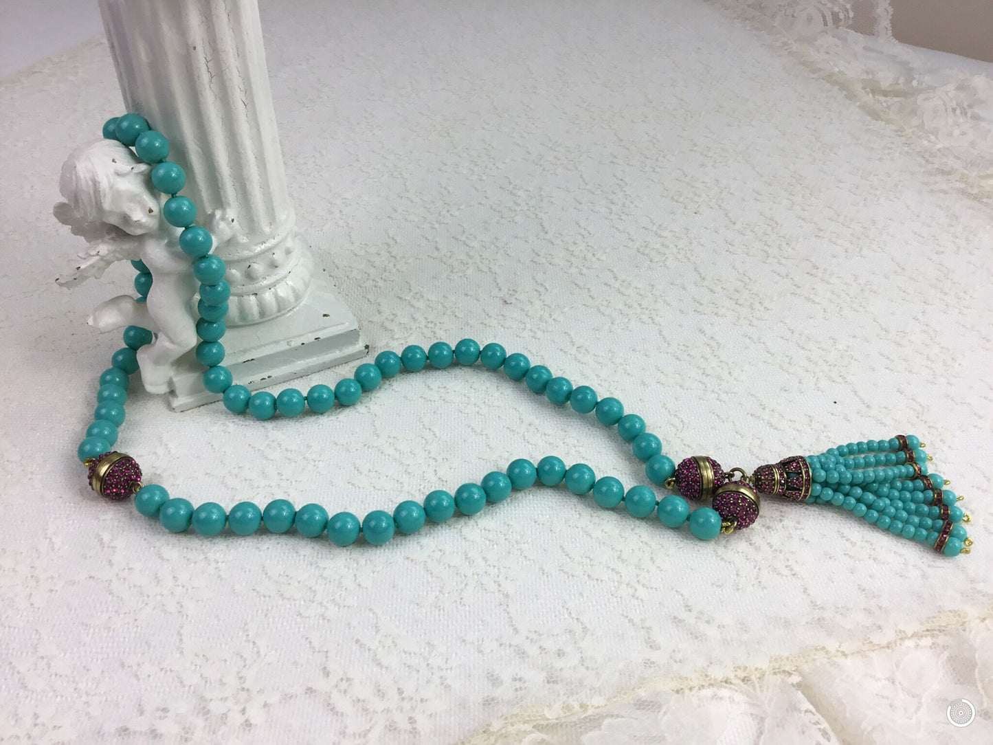 Vintage Faux turquoise Bead Necklace ,Gift for Her, Gifts for Mom, Custom Jewelry, Gifts