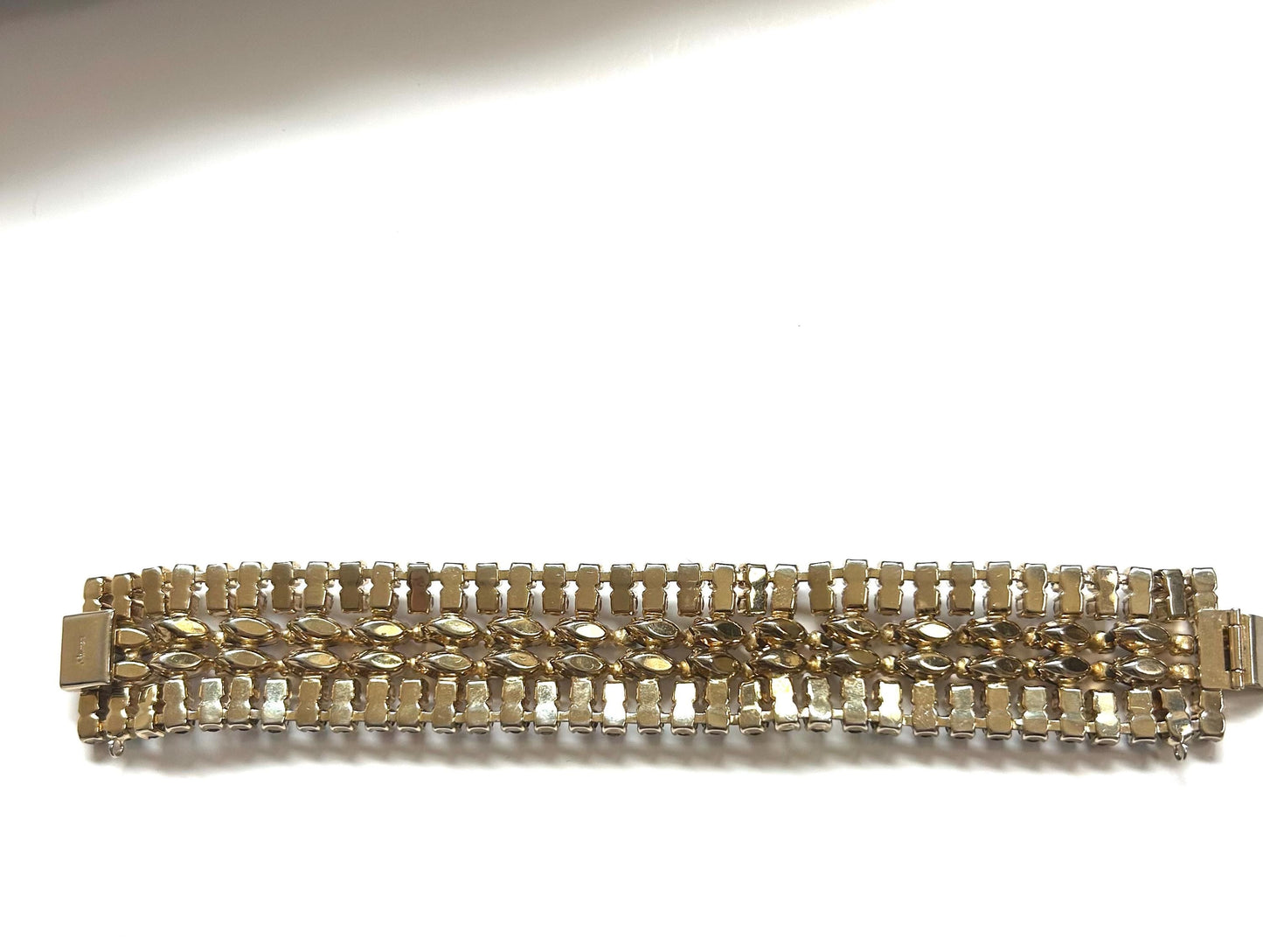 Elegant Charm: Signed SHERMAN Wide Bracelet