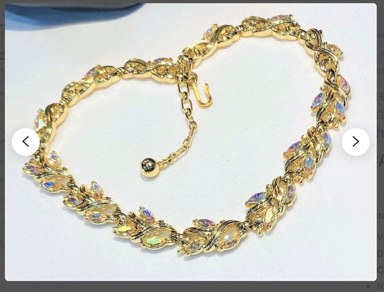 Wonderful Vintage Crown Trifari Marquise AB Rhinestone Suite