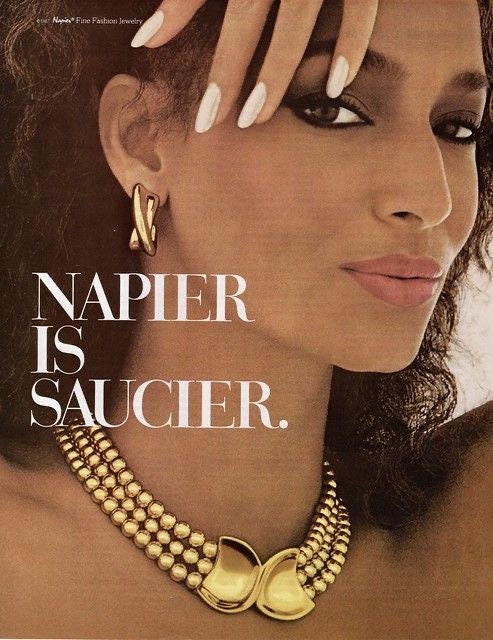 Superb Heavy NAPIER BOW  Gold Metal Bib Collar Choker Necklace