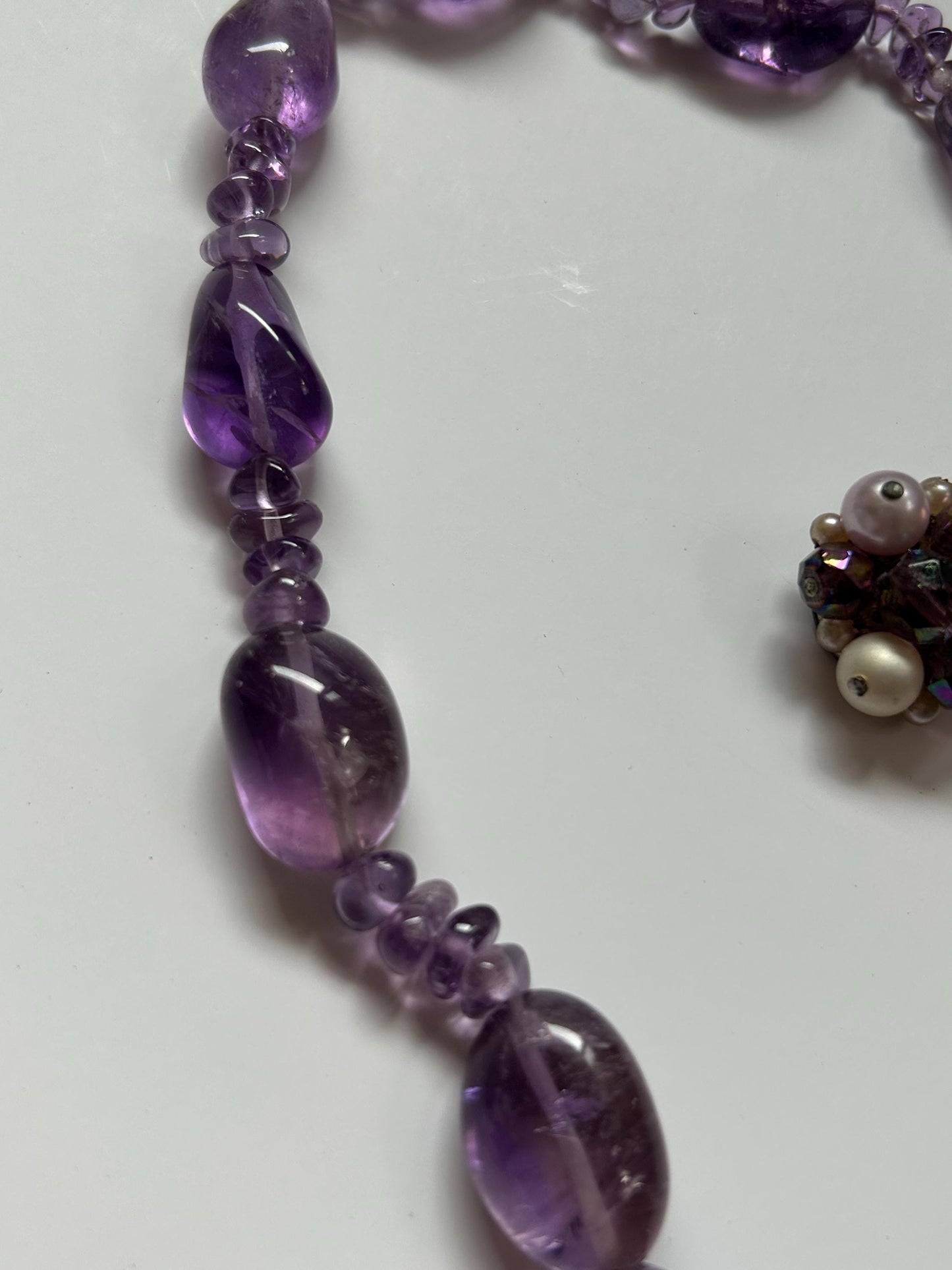 Timeless Elegance: Vintage 1960s Natural Amethyst Necklace