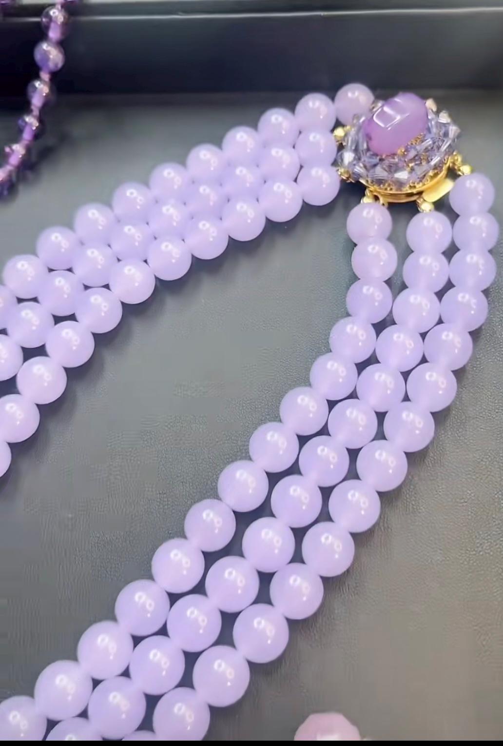 Vintage Natural Chalcedony Bead Estate Jewelry Necklace - Made in France, Circa 1950