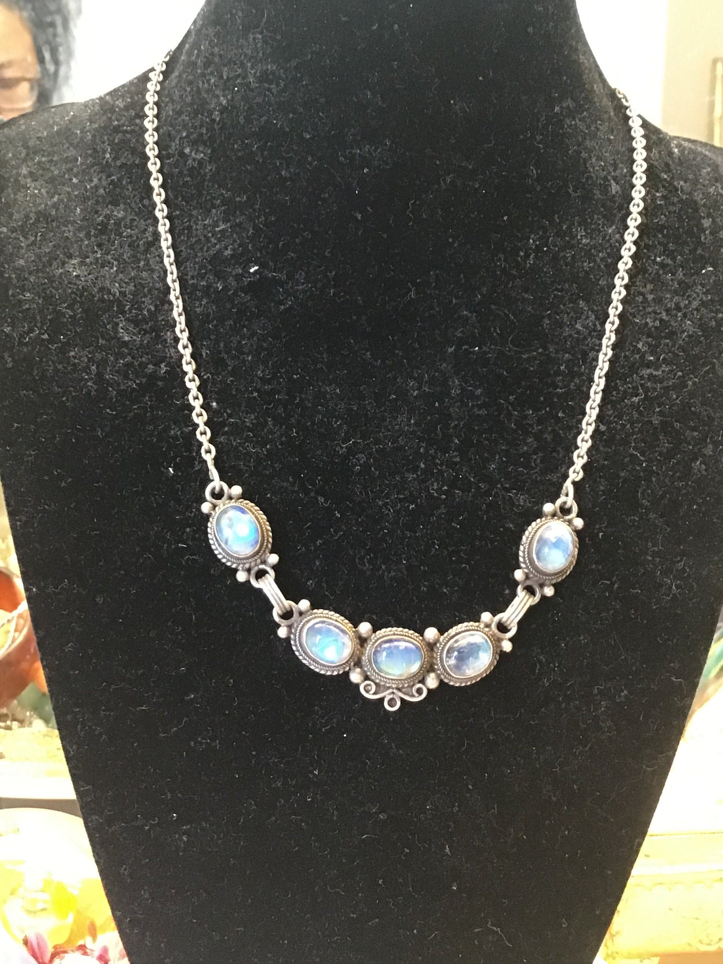 Vintage Labradorite Necklace - 925 Sterling Silver - Unique and Ethnically Inspired