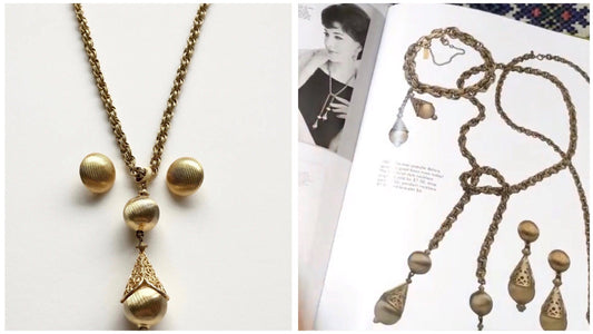 Wonderful Vintage Monet Bolero lariat  filigree  capped beads  link chain set,Book Pieces