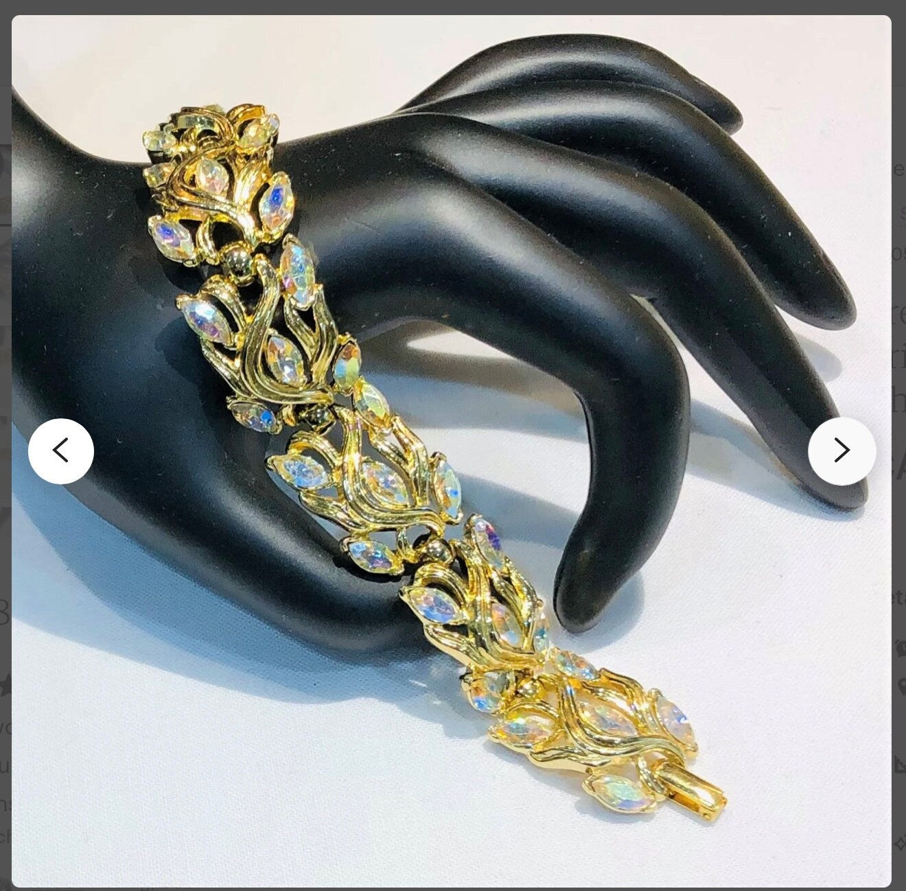 Wonderful Vintage Crown Trifari Marquise AB Rhinestone Suite