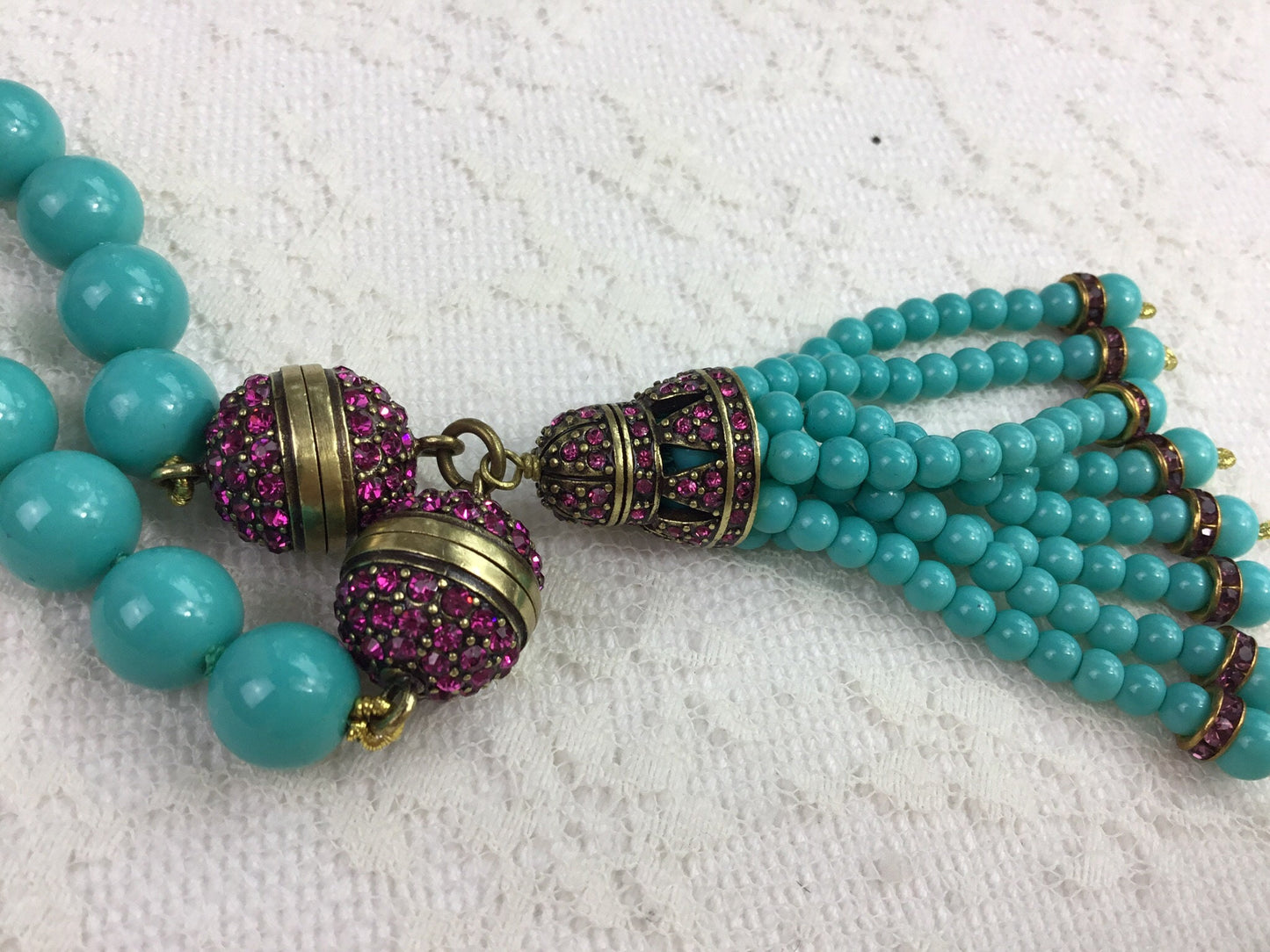 Vintage Faux turquoise Bead Necklace ,Gift for Her, Gifts for Mom, Custom Jewelry, Gifts